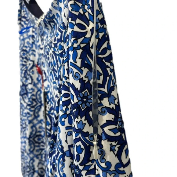 New Milly for Design Nation floral skirt blue white unlined side zipper medium - Picture 3 of 9